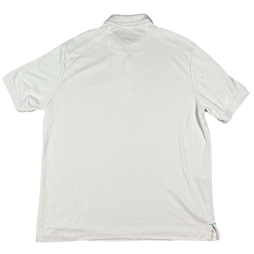 Tommy Bahama Island Zone Mens Polo Shirt Large Beige Stripe Golf Casual - Picture 5 of 7